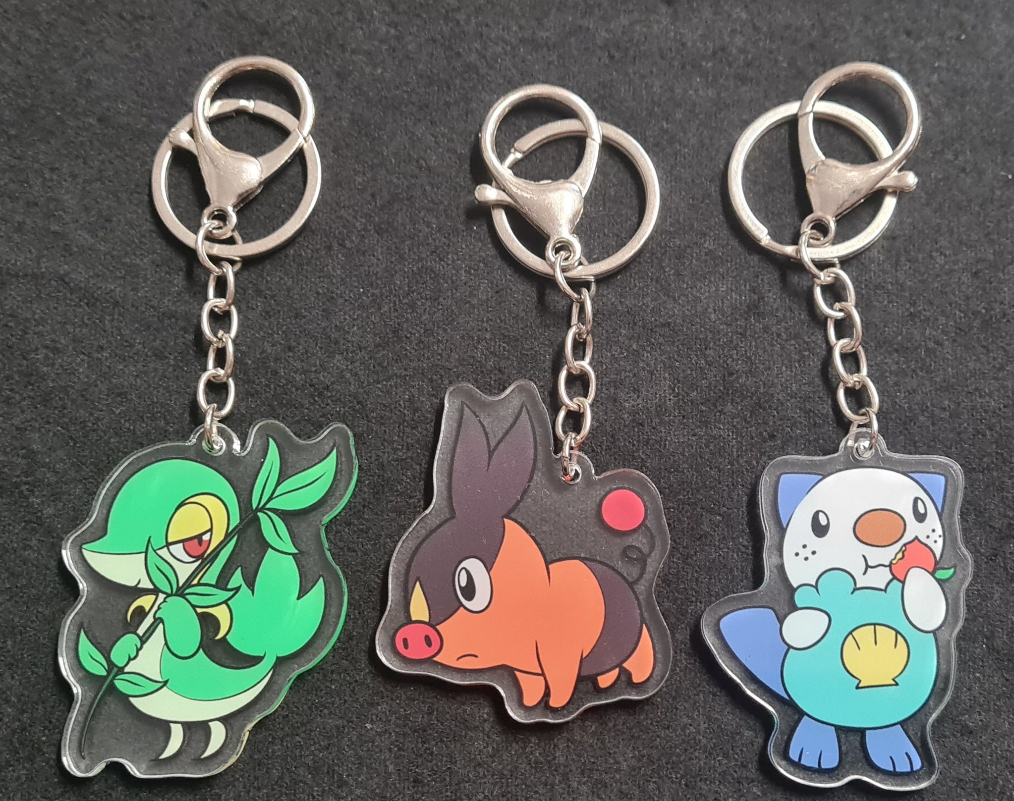 Pokemon Characters 5-Charm Black Keychain