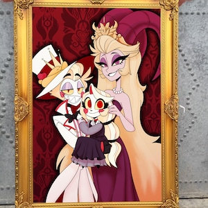 Hazbin Hotel Morningstar Family Portrait - Lucifer Charlie Lilith - Fanart