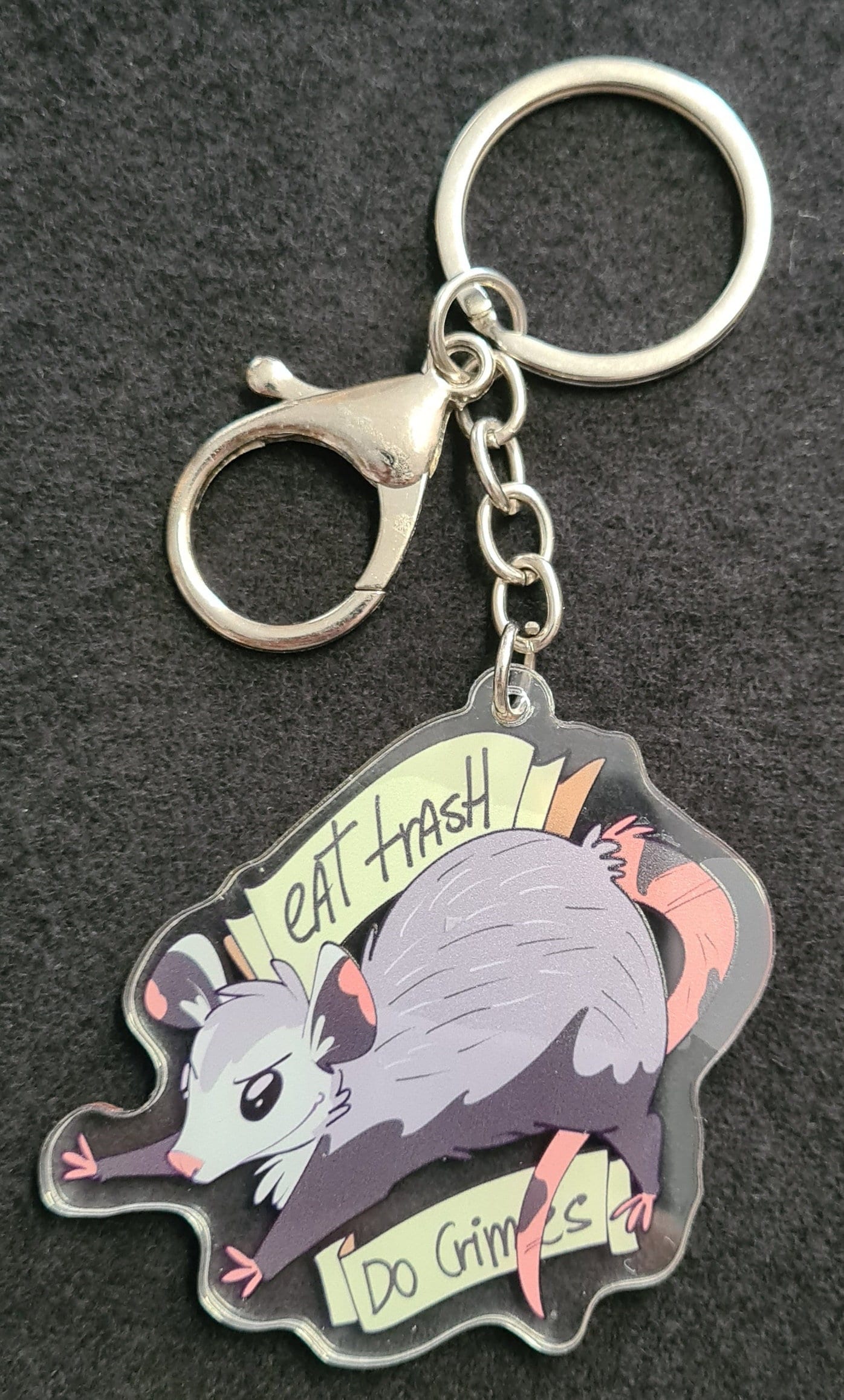 Eat Trash Do Crime Opossum Acrylic Keychain
