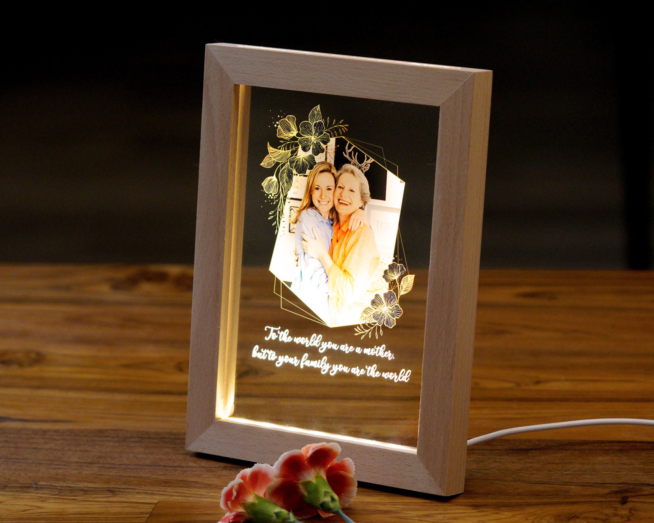 Personalized Light Up Picture Frame Personalized Frame Etsy