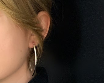 Minimalist Sterling Silver Long Drop Earrings: Modern Threader Design