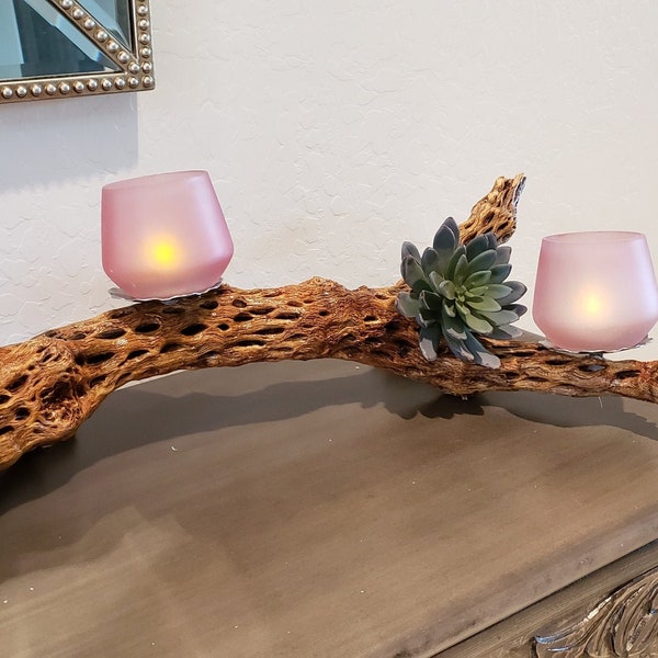 Decorative Cholla Wood Candleholder