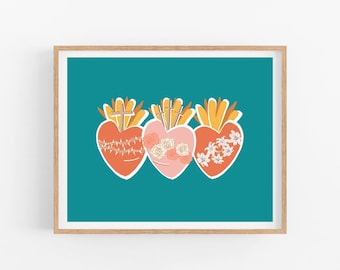 Holy Family Hearts Print: Boho Nursery Decor (Digital Download)