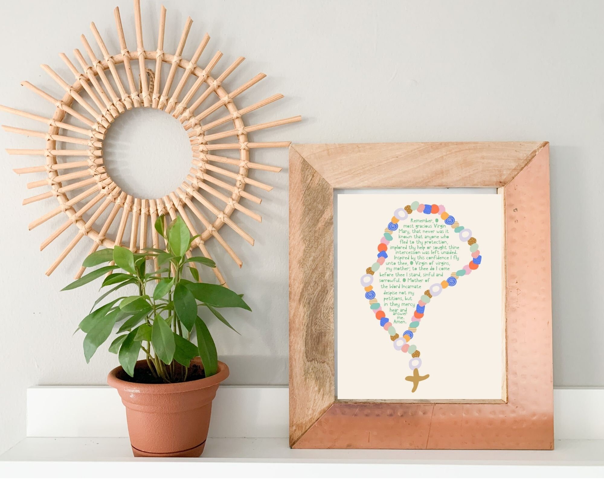 Rosary Art Christian Nursery Art Printable Wall Decor Home Etsy