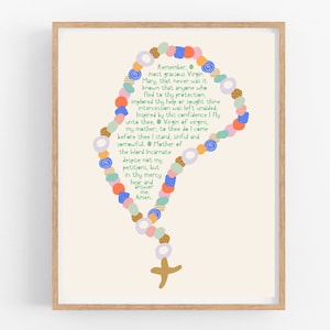 Rosary Art, Christian Nursery, Art Printable, Wall Decor, Home Decor, Boho Nursery, Rosary Decor, Catholic, Baptism Gift, Baby Shower Gift