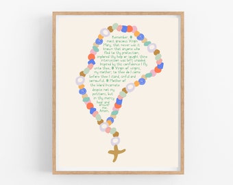 Rosary Art, Christian Nursery, Art Printable, Wall Decor, Home Decor, Boho Nursery, Rosary Decor, Catholic, Baptism Gift, Baby Shower Gift