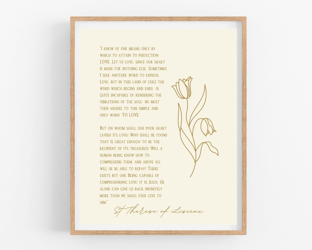 St Therese of Lisieux Quote Christian Wall Decor Catholic - Etsy