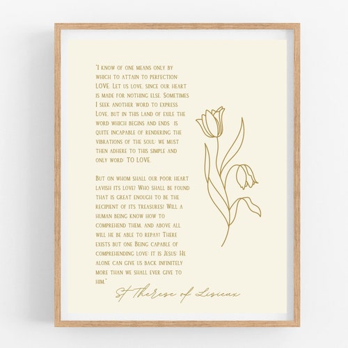St. Therese of Lisieux Quote Framed Sign Etsy