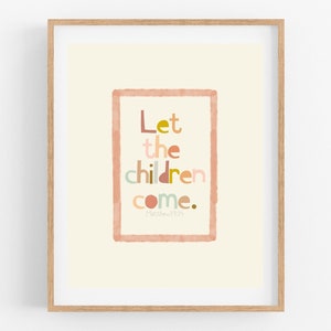 Let the Children Come Sign, Christian Art, Nursery Decor, Baptism Gift, Baby Shower Gift, Scripture Print, Art Printables, Digital Download
