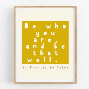 San Francisco de Sales, Cita Santa, Sé quien eres y sé tan bien Cita, Regalo de bautismo, Regalo de baby shower, Guardería Boho, Guardería cristiana