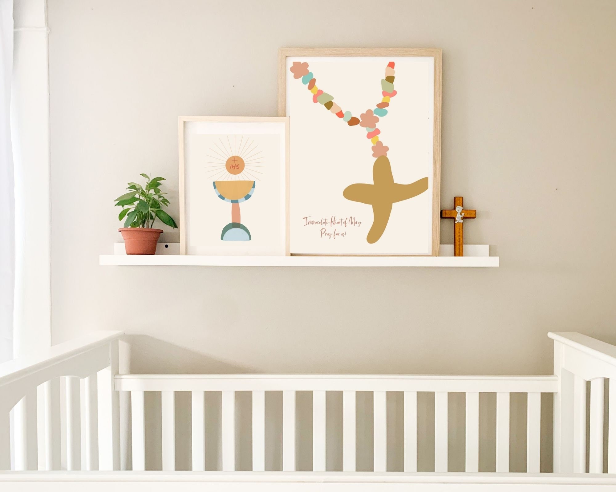 Rosary Art Christian Nursery Art Printable Wall Decor Home Etsy