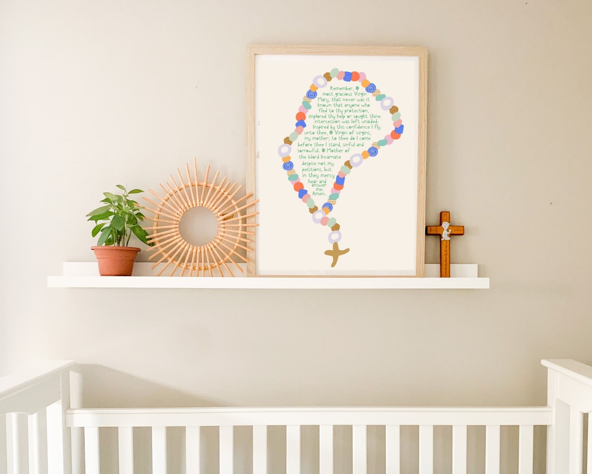Rosary Art Christian Nursery Art Printable Wall Decor Home Etsy