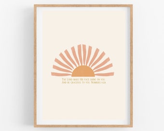 Sonnenschein Bibel Vers Print: Boho Christliche Kinderzimmer Dekoration (Digitaler Download)