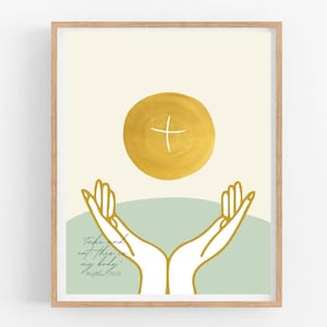 First Communion Print, Christian Art, Communion Gift, Gift, Digital Download, Art Printable, Nursery Decor, Christian Nursery, Wall Decor