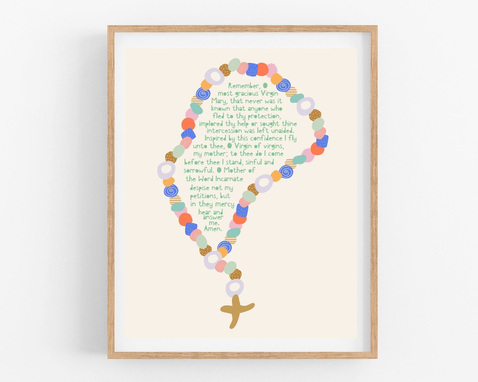 Rosary Art Christian Nursery Art Printable Wall Decor Home Etsy
