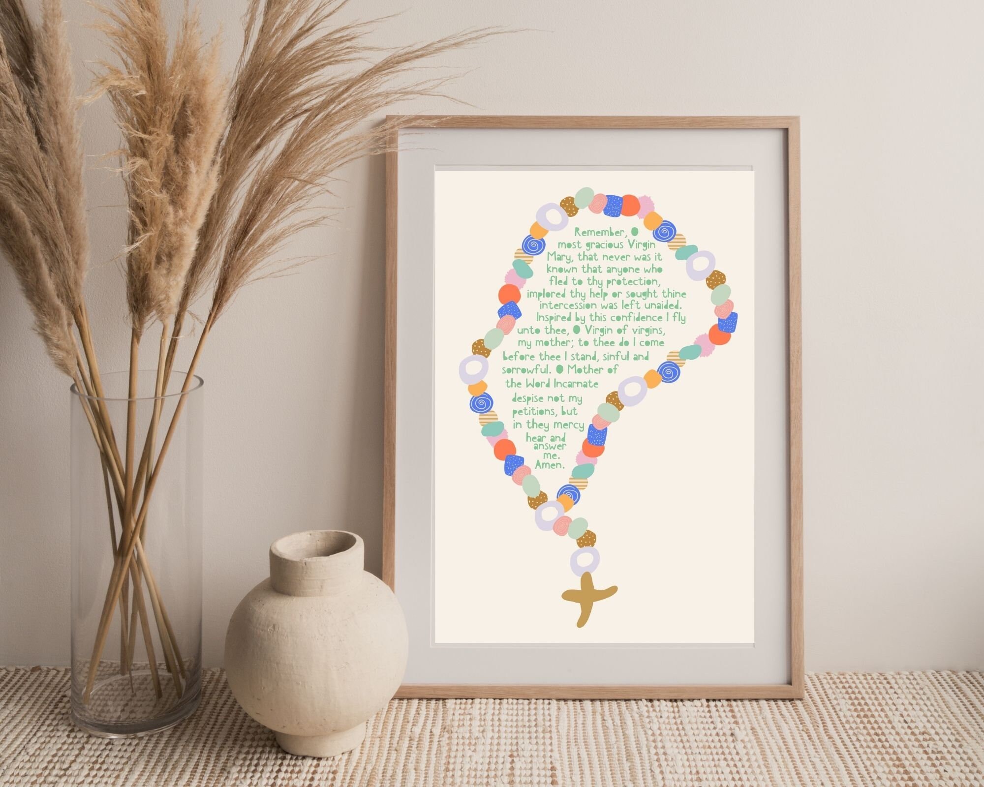 Rosary Art Christian Nursery Art Printable Wall Decor Home Etsy