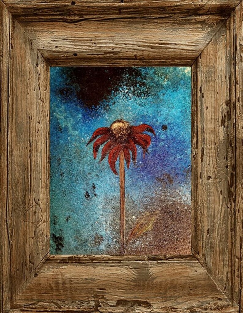 DEAD FLOWER PAINTING Flower Art Acrylic Painting Unframed Etsy