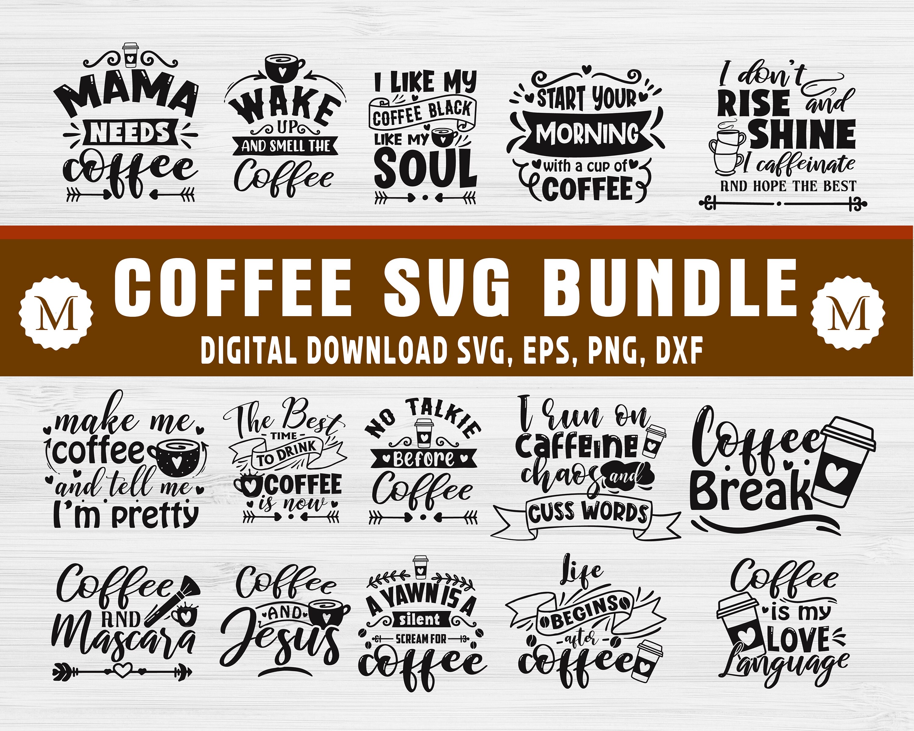 Download Coffee Bundle Svg Funny Coffee Quotes Bundle For Coffee Etsy