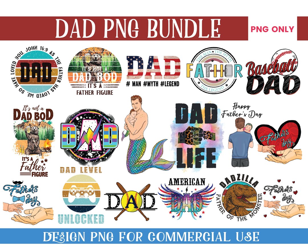Fathers Day Png Sublimation Png PNG Bundle Dad Bundle - Etsy