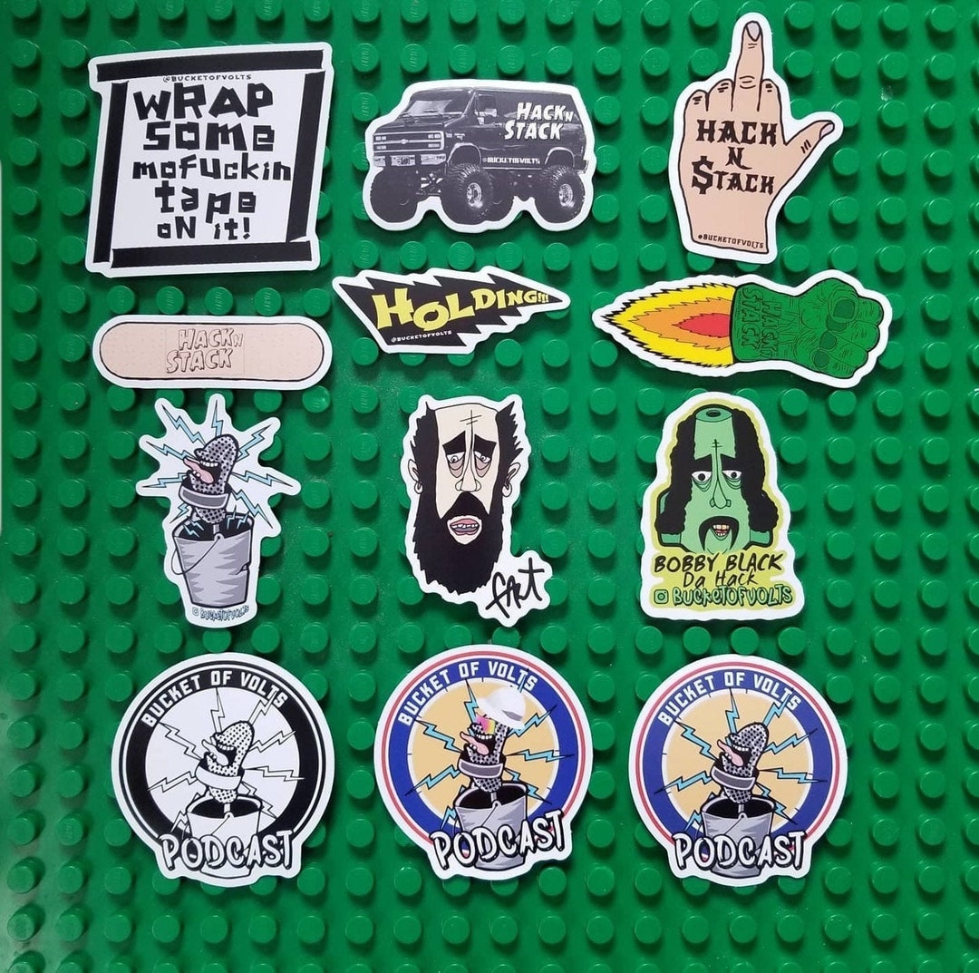 Hack N Stack Sticker Pack Bucket of Volts Podcast Etsy