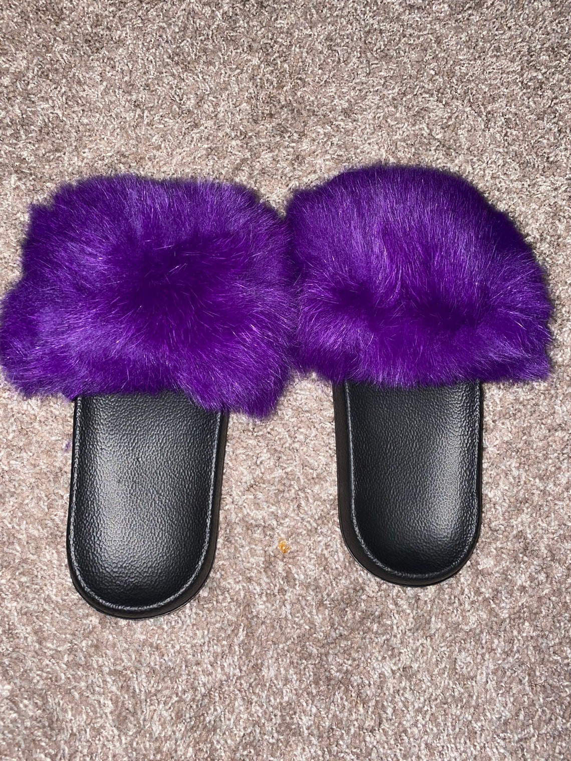 fluffy slides purple