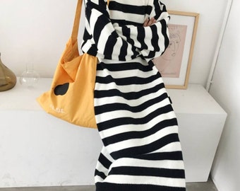 maxi dress and sweater