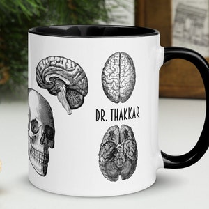 Custom Brain Anatomy Mug, Neurologist Gift, Future Doctor Tumbler, Neurobiology, Brain Researcher,