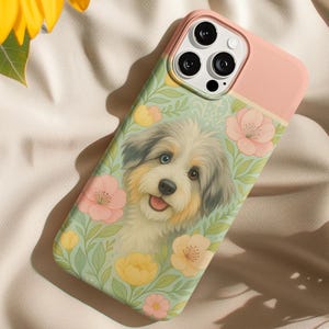 Doodle Lover Phone Case, Cute doodle Accessories, Floral aussiedoodle Design, Dog Mom Gifts, Pet Memorial Case