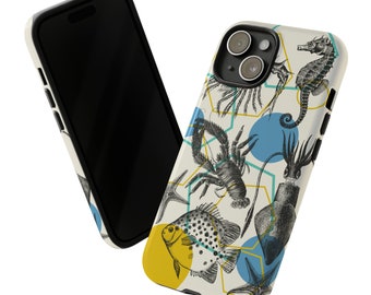 Underwater  ocean phone , Sea Tough case for Samsung®, seas shell,starfish IPhone case,Blue Seashell, iPhone 15/14/13/12/11 Pro