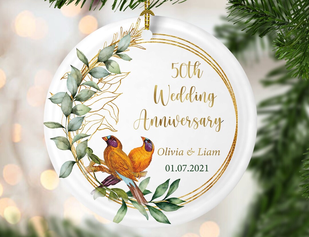 Custom 50th Wedding Anniversary Gift, Personalized Golden Anniversary ...