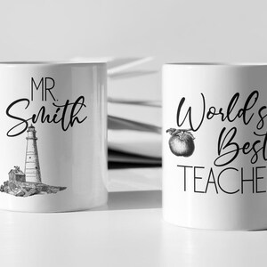Custom Teacher Mug, Personalized Teacher Gift,  Teacher Gift, Kindergarten Teacher, Teacher Appreciation, Male Teacher Mug