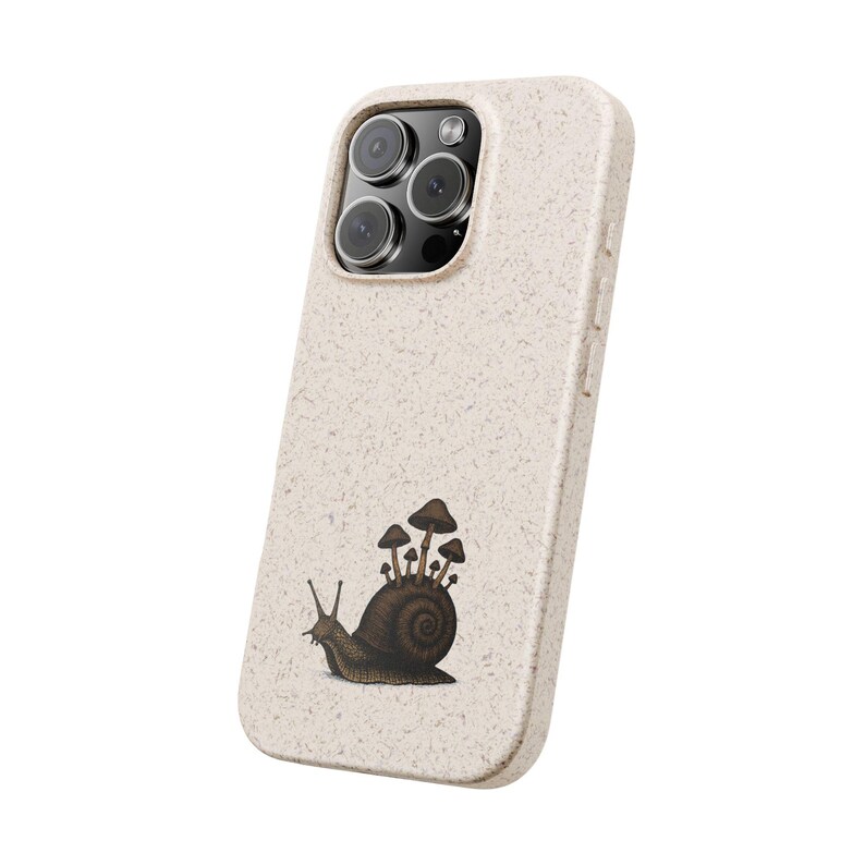 Phone Cases, Eco Friendly Cases, Nature Inspired Snail Design, Earth Friendly Mushroom Case, Cottagecore Gift, Goblincore Fairycore zdjęcie 4