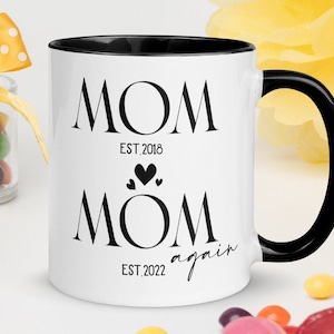 Mom Again Mug,Gift For Pregnant Woman,Second Time Mom Gift,Mom Again Est Gift,Baby Again Gift, Custom Date Coffee,Mother&#39;S Day Gift