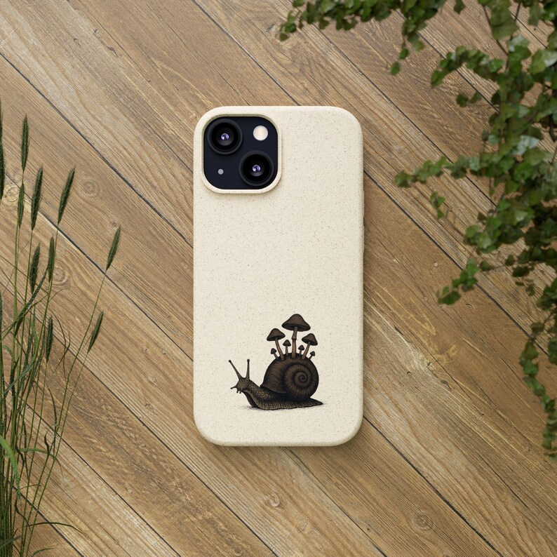 Phone Cases, Eco Friendly Cases, Nature Inspired Snail Design, Earth Friendly Mushroom Case, Cottagecore Gift, Goblincore Fairycore zdjęcie 8