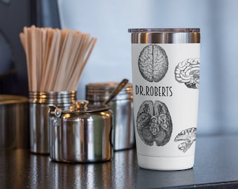 Custom Brain Anatomy tumbler, Neurologist Gift, future doctor, neurobiology, brain researcher,