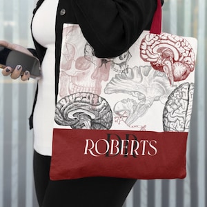 Brain Anatomy tote bag, Neurologist Gift, future doctor, neurobiology, brain researcher,