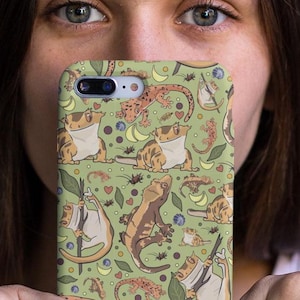 Crested gecko Tough case for Samsung® , gecko decal, reptile Tough Case for iPhone®, Geckos bag, Gecko Gifts, Lizard tote, Lizard Gifts,