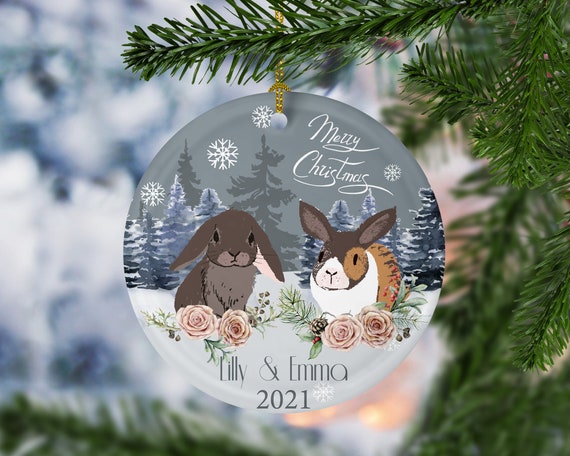 Personalized bunny christmas ornaments Clearance