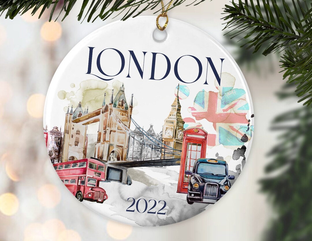 Custom London Christmas Ornament, England Vacation Gift, Personalized Holiday Gift Etsy