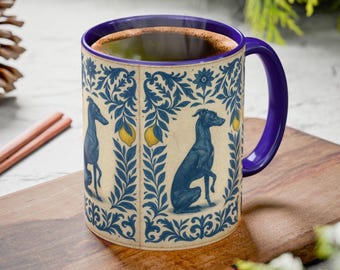 Italian greyhound Tile Pattern Mug | italian greyhound art christmas gift idea