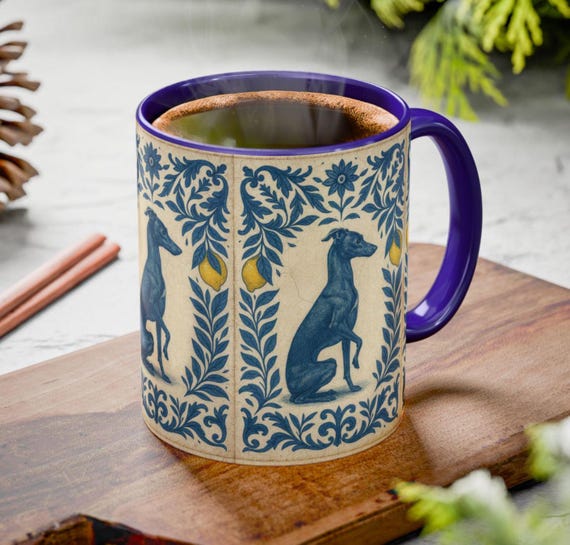 Italian greyhound Tile Pattern Mug | italian greyhound art christmas gift idea