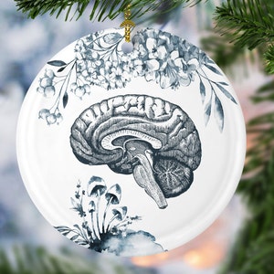 Brain Christmas Porcelain Ornaments,Brain Anatomy ornament, Neurologist Gift, future doctor, neurobiology, brain researcher,