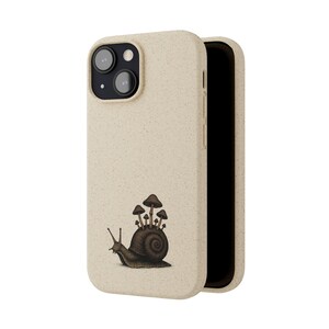 Phone Cases, Eco Friendly Cases, Nature Inspired Snail Design, Earth Friendly Mushroom Case, Cottagecore Gift, Goblincore Fairycore zdjęcie 9