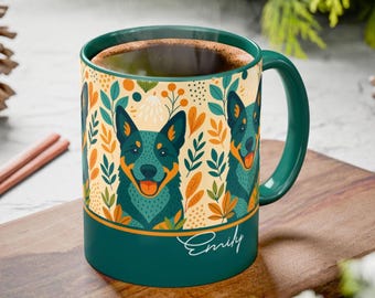 Mugs bouvier australien avec cadeau personnalisé Heeler bleu-gris , Heeler bleu personnalisé