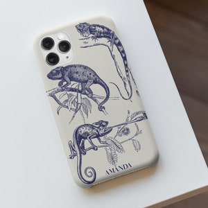 Custom name reptile Tough Case for iPhone®, chameleon, monitor lizard, iguana, bearded dragon  iPhone 14 Pro Max iPhone