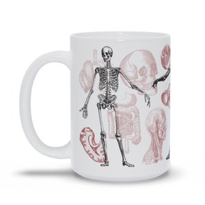 Bones and Internal Organs, Human Anatomy Gothic Ceramic Mug,nephrology ...