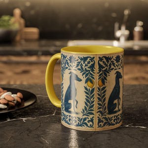 Italian greyhound Tile Pattern Mug | italian greyhound art christmas gift idea image 2
