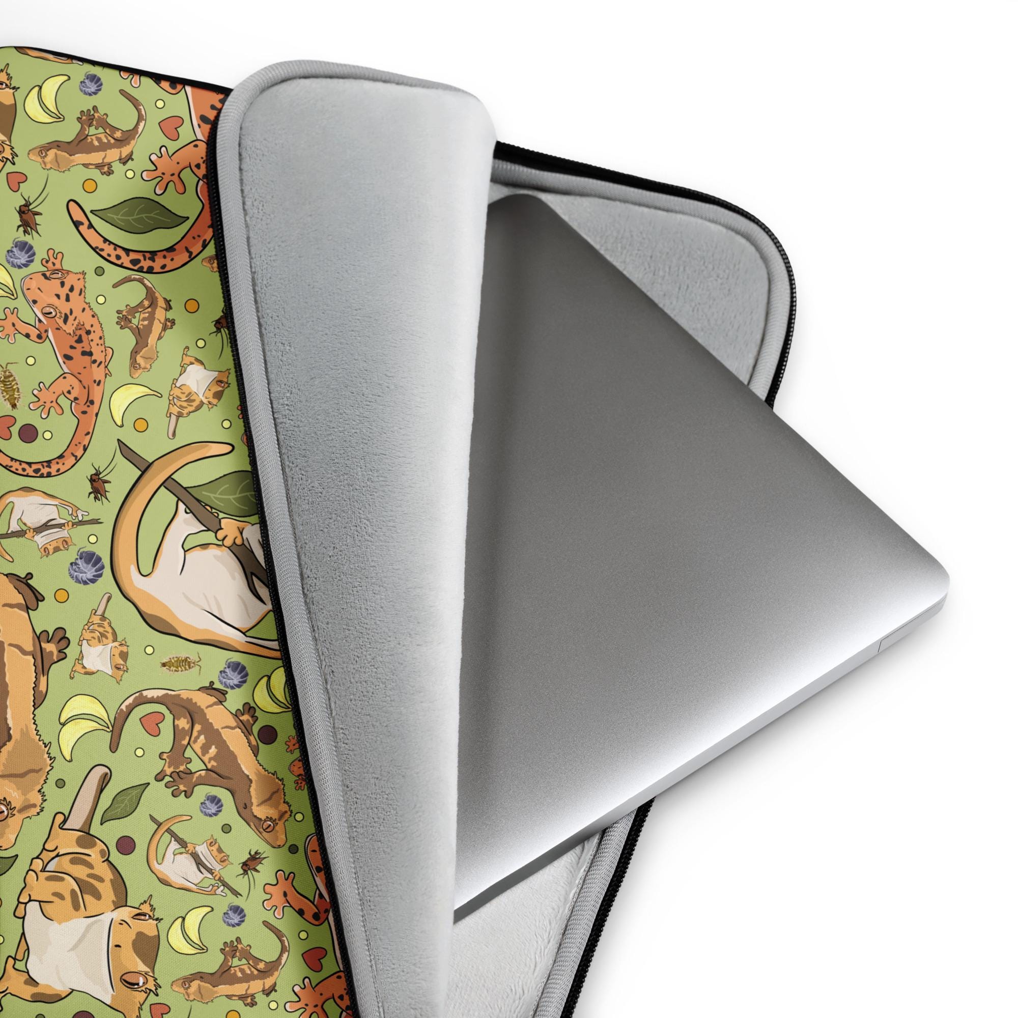 Crested Gecko Laptop Sleeve, Gecko Decal, Reptile Bag, Geckos Bag ...