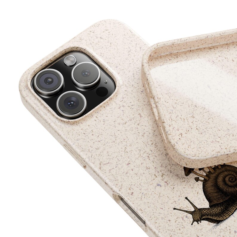 Phone Cases, Eco Friendly Cases, Nature Inspired Snail Design, Earth Friendly Mushroom Case, Cottagecore Gift, Goblincore Fairycore zdjęcie 6