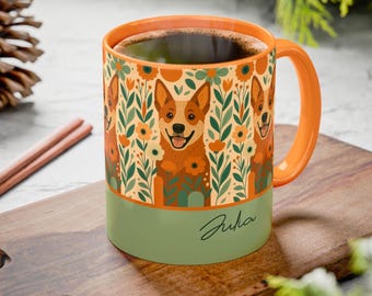 Bouvier australien personnalisé, Mug style Heeler rouge - Style Heeler rouge coloré